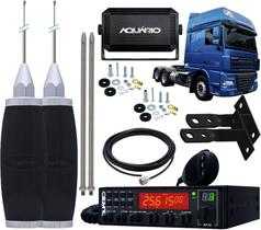 Rádio Px 80 Canais 2 Antena Inox 2,70m Alongador 60cm Cabo 5,5m Suporte Traseiro Daf Parafusos Rádio Px 80 Canais 2 Antena Inox 2,70m Alongador 60cm Cabo 5,5m Suporte Traseiro Daf Parafusos