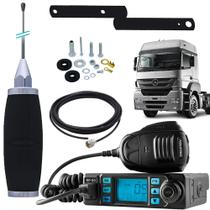 Rádio Px 80 Canais Antena Maria Mole Inox 2,70m Suporte Traseiro Mb Axor Cabo Parafusos