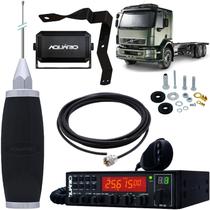 Rádio Px 80 Canais Rp-80 Antena Inox 2,70m Cabo 5,5m Caixa Som Suporte Dianteiro Lado Carona Volvo Vm