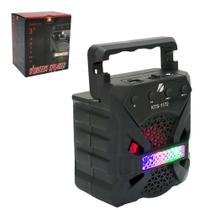 Radio recarregavel 5w bivolt com suporte celular + luz + alca bluetooth/usb/fm/tf