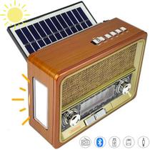 Rádio recarregável Solar Kts Vintage Fm Am Usb Sd Bluetooth Bateria Solar PGXB103 - Lenox