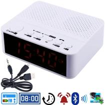 Rádio Relógio Alarme Digital Fm Bluetooth Função Soneca Bivolt Sintonizador FM LE674 - Lelong