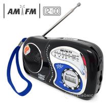 Rádio Relógio Analógico Portátil Am Fm Jogo Musica LE603