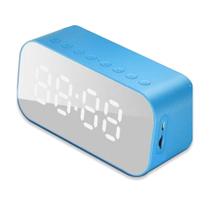Rádio Relógio Bluetooth Digital Caixa De Som Espelhado Azul - Durawell