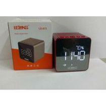 Radio relogio c/ alarme bluetooth e cartao de memoria lelong -le-673