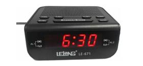 Rádio Relógio Despertador Alarme Duplo Digital Lelong