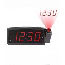 Radio Relógio Despertador Com Projetor Digital Lelong Le-672 Fm Usb Cor Preto 110/220V