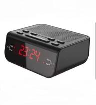 Rádio Relógio Despertador Digital De Mesa Lelong LE-671 Am Fm Preto Bivolt