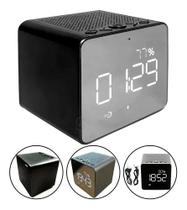 Rádio Relógio Despertador Digital Fm Bluetooth Preto Le-673