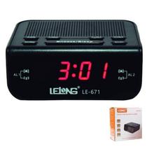 Rádio relógio digital com alarme duplo Lelong 671