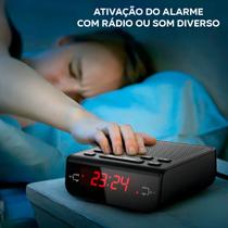 Rádio Relógio Digital Mesa AM FM Despertador Alarme Bivolt Rádio Relógio Digital Mesa AM FM Despertador Alarme Bivolt