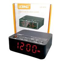 Rádio relógio fm despertador alarme soneca visor grande le-671