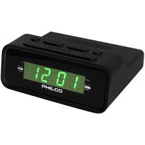 Rádio Relógio FM Digital Alarme Despertador Com Display LED Philco