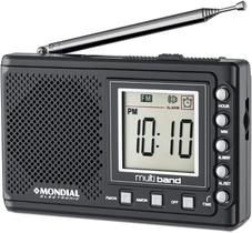 Rádio Relógio Portátil Mondial RP-04 Multi Band 6350-01 Display Digital Com Despertador - Bivolt