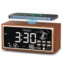 Rádio-relógio PRUNUS J-177 Retro Vintage com carregamento sem fio