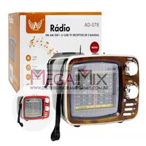 Radio Retrô Am, Fm, Sd, Usb, Bluetooth Altomex Ad-078