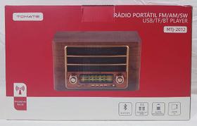 Rádio Retro AM/FM USB Bluetooth Tomate MTJ-2012 - Som de Alta Qualidade e Conectividade Moderna