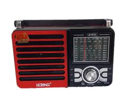 Radio retro antigo am fm sw usb sd tf lanterna bluetooth le long le-613 vermelho