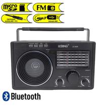 Rádio Retro Bateria Interna Recarregável Bluetooth Potência 8w LE609 - Lelong