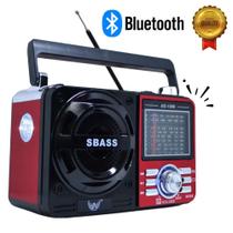 Radio Retro Bluetooth Lanterna Vintage AM FM Bateria Recarregave Pilha Bivot Antena USB SD VERMELHO Radio Retro Bluetooth Lanterna Vintage AM FM Bateria Recarregave Pilha Bivot Antena USB SD VERMELHO