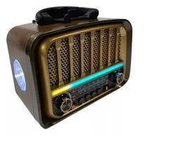 Radio Retro BT Portatil Am/fm Vintage Lanterna Recarregável