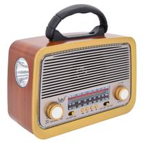Rádio Retrô com 3 Bandas AM/FM/SW, USB, Cartão de Memória e Lanterna LED