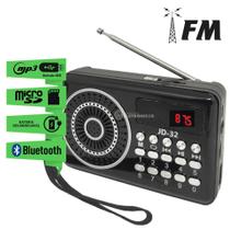 Rádio Retro FM Bluetooth Portátil Entrada Pendrive Recarregável Ótimo Qualidade JD32PR