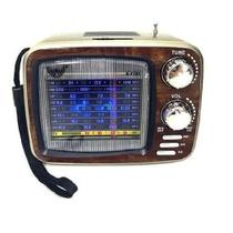 Radio Retrô Fm Bluetooth Portátil Recarregável Usb Sd Card