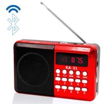 Rádio Retrô Fm Recarregável Bluetooth Kapbom Ka-31 Colorido Entrada De Cartão E De Fone De Ouvido