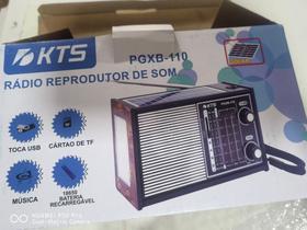 Rádio Retro Kts Vintage Fm Am Usb Sd Bluetooth Bateria Solar PGXB 110
