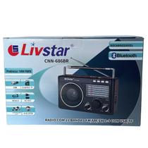 Rádio Retro Livstar CNN686RU 11 Bandas AM FM SW Portátil Analógico USB SD Recarregável Som Potente Alta Qualidade Rádio Retro Livstar CNN686RU 11 Bandas AM FM SW Portátil Analógico USB SD Recarregável Som Potente Alta Qualidade