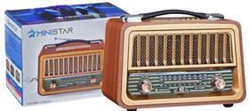 Rádio retro ministar fm, am, bt, mp3. ms1968br bivolt