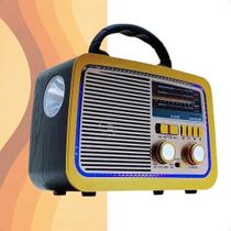 Rádio Retrô Portátil AM/FM Bluetooth Bateria Recarregável Lanterna Bivolt Modelo 3188