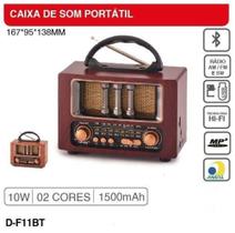 Radio retro portatil grasep AM FM SW 10W RMS DF11BT Radio retro portatil grasep AM FM SW 10W RMS DF11BT