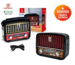 Rádio retrô portátil multibanda AM FM SW Entrada USB SD AUX Vintage Prático graves X-Bass potente