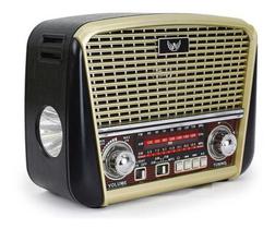 Rádio Retrô Portátil Vintage Am/Fm Usb Bluetooh e Lanterna J107
