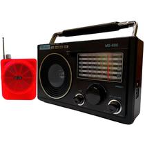 Radio Retro Portátil Vintage Am Fm Usb Pendrive Cartão Sd Potente Amplificador De Voz Megafone Com Microfone Painel Led - Livstar