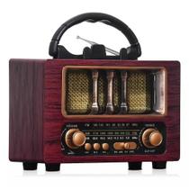 Rádio Retrô Radinho Portátil Bluetooth USB AM FM Recarregável