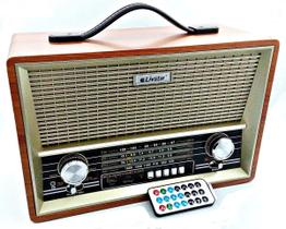 Radio Retrô Recarregavel Bivolt Com Controle Bluetooth/usb/fm/am/Cartão CNN-2068BT - Bege