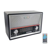 Radio Retrô Recarregavel Bivolt Com Controle Bluetooth/usb/fm/am/Cartão CNN-2068BT Cinza