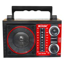 Rádio Retrô Recarregável Bivolt Portátil Alto Falante 5W Com Alça Rádio AM FM Usb Cartão SD Led Indicador Cabo De Força AC/DC - Livstar