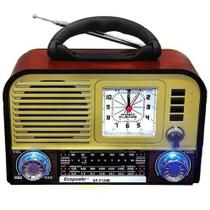 Radio Retro Recarregável Bluetooth USB/ SD/ Relógio Bivolt EP-F129B - Grasep Radio Retro Recarregável Bluetooth USB/ SD/ Relógio Bivolt EP-F129B - Grasep