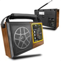Rádio Retrô Recarregável Usb Sd Aux Alça Vintage Analógico