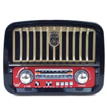 Radio Retro Vintage Am Fm Sd Usb Recarregável Lanterna J-108