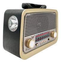 Rádio Retro Vintage Am Fm Sw Usb Bluetooth Bateria Recarregavel Aux Sd - Estilo Antigo Madeira