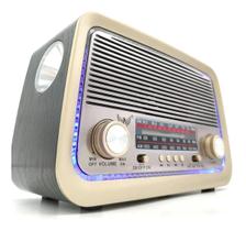 Rádio Retro Vintage Am Fm Sw Usb Bluetooth Bateria Recarregavel Aux Sd - Estilo Antigo Madeira