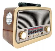 Rádio Retro Vintage Am Fm Sw Usb Bluetooth Bateria Recarregavel Aux Sd