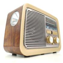 Rádio Retro Vintage Am Fm Sw Usb Bluetooth Bateria Recarregavel Madeira Estilo Antigo - Altomex