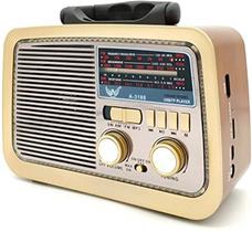 Rádio Retrô Vintage Am Fm Sw Usb Mp3 Bivolt Ltomex A-3188 - Tomate
