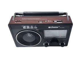 Radio Retro Vintage Am Fm Usb Pendrive Cartão Sd BT 5.0 Som Ambiente A Pilha E Tomada